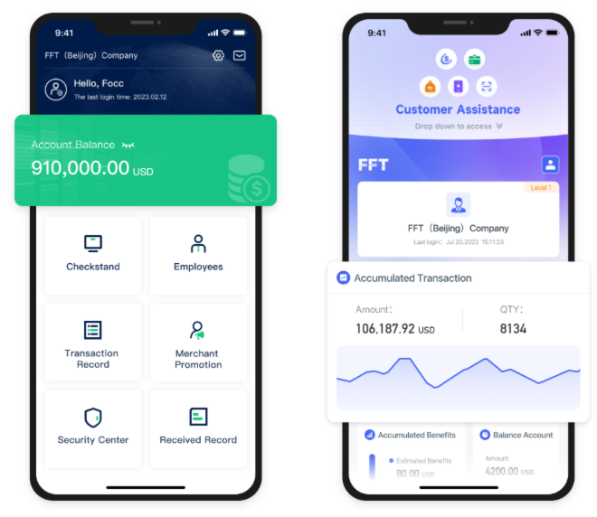 Seamless paytech and fintech enabled mobile wallet and digital banking on a smartphone